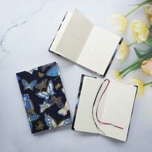 1Pc A5/A6 Black Background Butterfly Pattern Laptop Cover, Planner Case Cover Protection Shell Magazine Cover Protection Office Stationery, Back To School - Single Piece - View 11