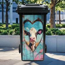 3D Cute Animal Print Trash Can Stickers, Waterproof PVC Outdoor Garbage Bin Poster Stickers, 4 Size Options - Multicolor - View 11