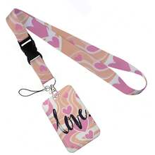 Heart Shape Print Keychain Ribbon Lanyards For Keys ID Card Collectors Phone Straps Rope Students Badge Holder New - Multicolor - View 27