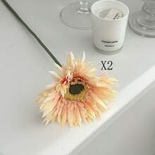 1支/2支/4支欧式雏菊仿真花，45厘米向日葵仿真花，适用于家居花瓶装饰、餐厅、卧室、插花、婚礼、新娘捧花、腕花、胸花DIY、生日派对装饰、情人节、新年礼物、秋季农舍装饰、毕业礼物、花园装饰、户外植物、园艺、仿真花、秋季装饰