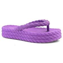 Chinelo Trança Feminino Confortável Leve Ideal Para O Verão Caminhadas E Passeios Diários - Uva - Visão 3