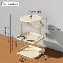 1pc New Luxury Double-Layer Cold Water Dispenser Rack, Desktop Juice Beverage Water Dispenser With Faucet, Drink Chiller Bucket, Beverage Dispenser - Beige - View 10