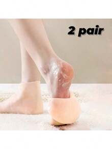 一双硅胶足浴袜，专为干燥、皲裂的足部设计。这款硅胶保湿袜弹性极佳，可重复使用，采用SPA凝胶技术，提供足部护理。足疗后，保湿凝胶可滋养干燥、皲裂的足部肌肤。适合皮肤干燥、足部粗糙的男士和女士使用。搭配您喜爱的润肤露或保湿霜，在家即可享受足部护理。--舒缓按摩--柔软--足部护理--肌肤护理 - 淺粉色 - 查看 14