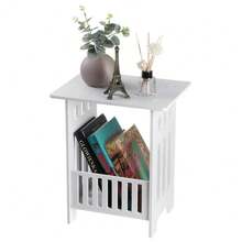 Small Bedside Table Cabinet Side End Coffee Tea Table Nightstand Storage Shelf - White - View 5