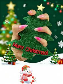 1/2pcs Christmas Tree Shaped Nail Art Display Board - Multifunctional Nail Art Photography Background, Holiday Gift, Handheld Ornament, Christmas Nail Art Decoration