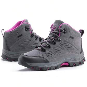Brand Women's Outdoor Leather Hiking Boots, Women's Mountain Sports Shoes, Hiking, Camping, Cross-Country, Rock Climbing Thick-Soled Women's Boots, Mountaineering Boots