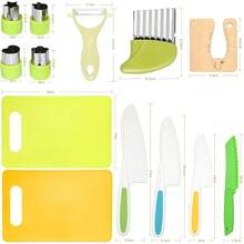 13 Piezas Montessori Herramientas Cocina para Niños, Cuchillos para Niños, Utensilios de Cocina para Niño, Juego de Cocina Infantil Cocinar y Cortar Pasteles, Regalo, Premio - 23 piezas - Ver 3