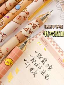 6pcs Erasable Gel Pens, Suitable For Office Supplies, School Supplies, Back To School Gifts, Random Style - Black - View 9