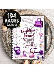 A5 Weight Loss Diary - Spiral Bound Fitness Planner, Includes Exercise Log, Diet Tracking, And Progress Charts - Minimalist & Stylish Fitness Journal, Suitable For Men & Women, Gym/Home/Travel Use - Undated Calendar - Multicolor - View 3