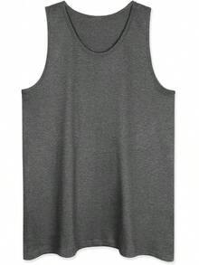 playera de tirantes para hombre, básica, casual, deportiva, para entrenamiento, gimnasio - Gris Caliente Carbón - Ver 6