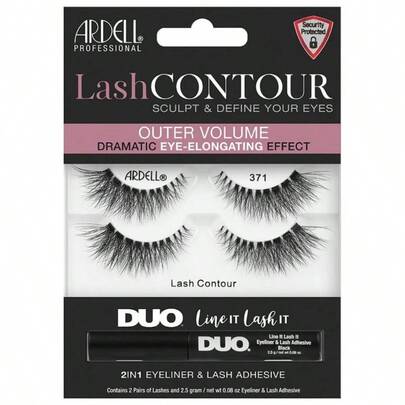 Lash Contour 371 Outer Volume Dramatic Eye - Elongating Effect with DUO Line It Lash It Adhesive Black, 2 Pairs