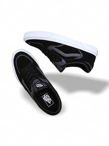 Vans Rowley经典男女通用运动鞋 透气轻便 弹性好 多功能 运动户外 日常上学 黑色 银灰色 VN0009QJKOU1 - 黑色/銀灰色 - 查看 7