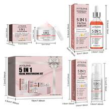 5-In-1 Facial Moisturizing Set: Cleansing Mousse, Facial Essence, Face Cream For Hydrating, Moisturizing, Improving, Whitening, Brightening And Firming The Skin - Multicolor - View 2
