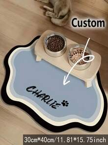 Customizable Non-Slip Pet Mat For Cats & Dogs - Quick-Dry, Water Absorbent, Personalized With Pet'S Name, Nordic Style Floor Mat For Indoor Use, Pet Mat For Floor, Playful Pet Design, Durable Pet Mat - Multicolor - View 3