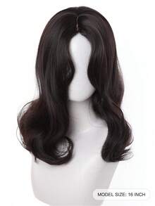 16 Inch Long Curly Wavy Wigs With Curtain Bangs, Adorable Short Hairstyle Natural Looking Heat Resistant Synthetic Wig Daily Party Use - Multicolor - View 5