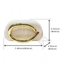 2025 New Cross-Border Hot-Selling Vintage Metal Chain Acrylic Clutch Bag, Matching Crossbody Shoulder Bag - Milky White - View 11