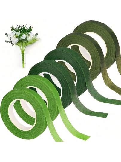 1pc Green Floral Tape, High-Quality Waterproof Floral Tape, Suitable For Valentine's Day Flower Arrangement, DIY Crafts And Gift Wrapping - Non-Slip Adhesive Design, Heat-Resistant Floral Tape, Ideal For Professional Florists And Craft Enthusiasts - Tear-Resistant Crepe Paper, Suitable For Wedding Decorations And DIY Projects, Non-Woven Floral Tape - Perfect For Floral Design, Gift Packaging And Event Decorations, Suitable For Birthdays, Graduations And More - Random Color