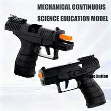 Soft Bullet Gun Toy Pistol With 100 Bullets, 12 Shells, And 2 Magazines New Toy Gun Pistol Hollow Hanging Machine, Toy Foam Blaster, Outdoor Sports Shooting Game.Halloween, Christmas Gifts - 黑色 - 查看 4