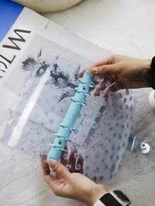 A5 6孔雏菊活页夹封面，带可替换内页的相册套装，DIY收纳笔记本，文具收纳盒 - 彩色 - 查看 3