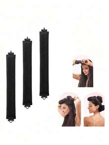 1/3/5Pcs Hair Rollers Set, Satin Heatless Curling Set - Hair Rollers, Headband Hair Curlers & Hot Rollers, To Sleep In, High Resilience Rubber Filling, Softer Suitable For Ramadan, Valentine's Day Gatherings & Parties Styling - Multicolor - View 13