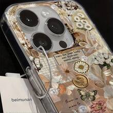 Funda de teléfono Yusha Flor Mariposa Perla Yusha para 17, 16, 15, 14, 13, 12, 11, Pro Regalo perfecto para cumpleaños/Día de San Valentín/parejas - Multicolor - Ver 7