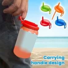 1pc Can Cup Lids Soda Can Lids Straw Soda Can Lids Reusable For Soda Water, Drinks, Juice, Soda Water Can Covers, Party Supplies Set - Multicolor - View 4