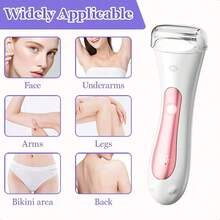 itel IHR-01 可充电女士脱毛器，独特双速设计，干湿两用电动剃须刀，IPX7 级防水，Type-C 快速充电，LED 显示屏，适用于修剪腿部、身体和比基尼部位的毛发。 - 白色 - 查看 4