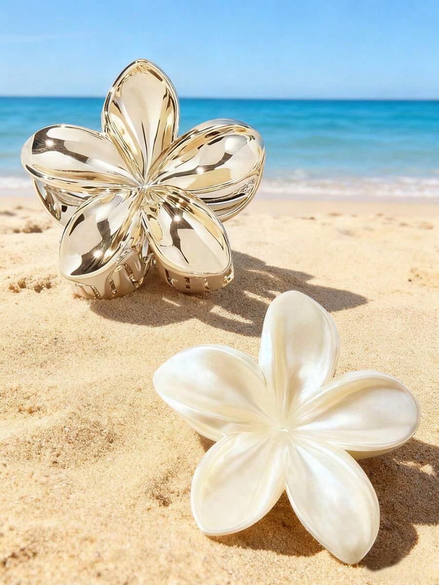 2 piezas Pinzas de pelo de 6 cm/2.36 pulgadas Flor de acrílico grande Pinza de pelo elegante y delicada Clip decorativo para moño Accesorio de pelo versátil para uso diario Decoración de pelo dulce y fresca Adecuado para accesorios de pelo diarios, artículos escolares, accesorios de otoño e invierno para vacaciones Mujer