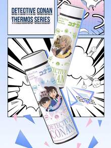 Detective Conan Kaito Kid (Conan Disguise) 316 Stainless Steel Insulated Cup (500ML) – Playful Blue-Themed Anime Tumbler, Quirky Disguise Print + Food Pattern Decor, Long-Lasting Heat & Cold Retention, Perfect for Yutsy/Kahims Fans/Mrs. Anime Collectible, Ideal Gift for Anime Enthusiasts (Great for Birthdays/Anime Merch Swaps/Back-to-School) - 柯南長白保溫杯06 - 查看 7