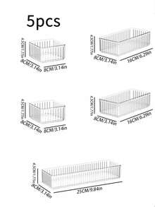 1pc Transparent Drawer Style Stationery Organizer With Partitions, Stackable Storage Box For Home, School, Dormitories, Office And Large Capacity Storage Rack Back To School - Clear - View 11