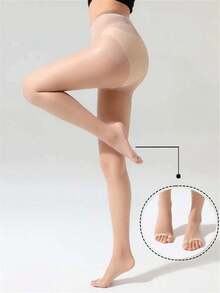 1双/2双装 女士性感露趾透明连裤袜，百搭紧身打底裤 - 杏色 - 查看 6