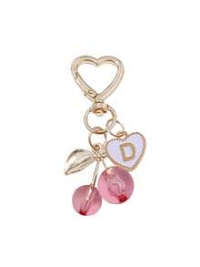 Hochwertiger modischer süßer Kirsche Gold Schmetterling Taschenanhänger - Kirsche Schlüsselanhänger stilvoller Rucksack Anhänger Dekoration, Schlüsselanhänger, Taschenanhänger Legierung Anhänger A-Z Buchstabe, Kopfhörer Anhänger, Auto Anhänger, Dekorativer Anhänger, Kirsche Schlüsselanhänger, Taschenzubehör, mit Taschenklemme, glänzendes Harz und Metall Accessoires, geeignet für Frauen Geldbörse und Tasche, Rucksack Zubehör - Verschiedenfarbig - Übersicht 20