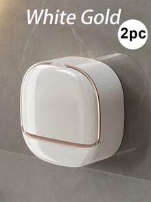 1 Wall-Mounted Soap Box, Waterproof Soap Box With Drainage Box, No Need To Drill Holes, Unique Soap Liquid Drainage Container, Suitable For Autumn Home Bathroom Decoration, Toiletries, Home Life, Autumn And Winter Style, Suitable For Student Dormitories, Christmas Decorations, Christmas, Thanksgiving, New Year's Eve Gifts. - Multicolor - View 16