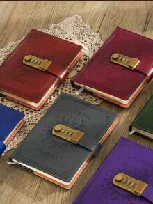Unisex Lockable Diary Notebook, A5 Size, 240 Pages, Lockable, Replaceable Leather Notebook Inner Core (8.5 * 5.9 Inches) - A5 - View 6