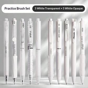 5pcs High-Appearance Quick-Dry Study Pen, Ins-Style Retractable Gel Pen For Students (Bagged), Minimalist Office Notetaking & Signature Pen. Perfect For Q&A, Study And Exam Scenarios. Especially Suitable For Valentine's Day, Back-To-School Season And Office Use.