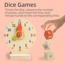 12小时制儿童学习时钟玩具套装，时间识别配对游戏玩具，益智时钟学习玩具礼盒套装，适合男孩女孩，圣诞礼物，生日礼物 - 彩色 - 查看 7