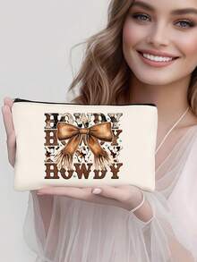 Sac organisateur de maquillage style Y2K avec nœud papillon, trousse de toilette de voyage portable, sac multifonctionnel, porte-pinceaux, étui à crayons, ensemble cadeau de fête, sac à fermeture éclair pour rouge à lèvres, pinceaux, téléphone, porte-monnaie, convient pour la maison, les voyages, la plage, la piscine, les fêtes, l'école - Beige - Voir 19