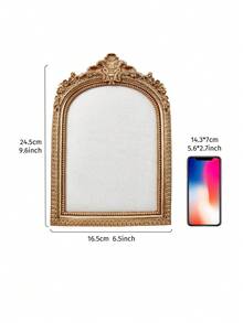 1个复古金色花卉拱形首饰展示架，树脂材质，多种尺寸可选，适用于项链、手链、耳环的展示和收纳，亦可作为房间装饰。 - 金色 - 查看 4