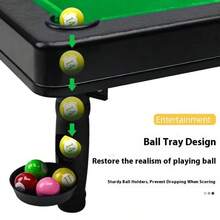 2025 New 1set Portable Billiard/Pool Table, Play Anytime Anywhere, Tabletop Game, Birthday/Christmas/Halloween Gift, Perfect Present - Multicolor - View 6