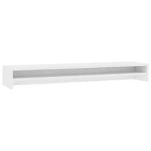 Soporte para monitor vidaXL blanco, 100 x 24 x 13 cm, madera de ingeniería. - Marrón - Ver 7