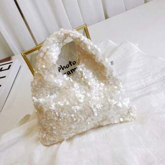 时尚亮片手腕包，百搭复古风手提包