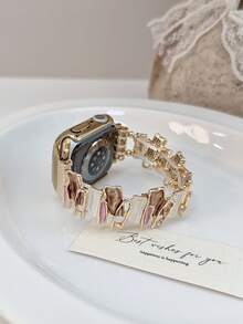 1条女士女孩油画不规则彩色几何方块弹力表带，兼容苹果手表表带系列11/10/9/8/7/6/5/4/3/2/1，尺寸38mm/40mm/41mm/42mm/44mm/45mm/46mm/49mm，适用于Ultra 1/2/3/SE，可替换原装表带，是送给女友、朋友和家人的新年、圣诞节、情人节、生日和母亲节的最佳礼物（仅含表带）。 - 咖金 - 查看 2