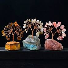 1pc Crystal Tree Of Life,Handmade Healing Gemstones,Amethyst Money Tree,Good Luck Gifts For Women Men,Crystal Trees For Positive Energy,Meditation,Home,Living Room,Office Decor - Multicolor - View 3