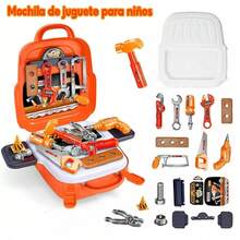 Maletines de Juguetes, 1 Juego Mochila para Herramientas de reparación, niño Herramienta Juguetes, Juguete de niños, Juguetes Infantiles, Juguetes Seguros, Juguete de rol, Cosplay Suite - Naranja - Ver 3