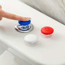 1 pieza Botón de descarga del inodoro, Manija de puerta adhesiva, Accesorio de baño creativo, Evita la rotura de uñas, Conveniente para uñas largas, Decoración de baño Accesorios de baño Herramientas de baño - Multicolor - Ver 4