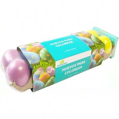 EstiloTendenciaHuevos De Pascua Con Gises Para Pintar DIY, 12 Huevos De Plastico Didactico, Decoracion Manualidades Busqueda De PascuaCalidad PremiumVersióN Mejorada