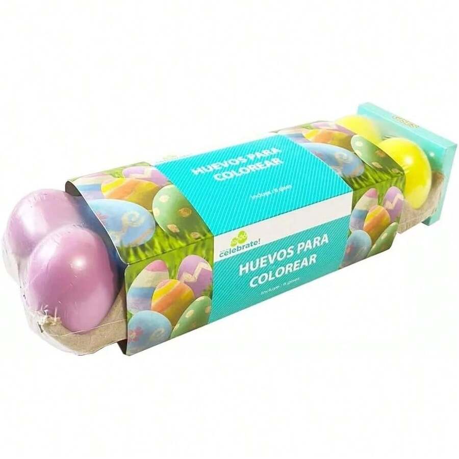 EstiloTendenciaHuevos De Pascua Con Gises Para Pintar DIY, 12 Huevos De Plastico Didactico, Decoracion Manualidades Busqueda De PascuaCalidad PremiumVersióN Mejorada - 1 - Ver 1