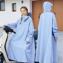 一件男女通用加厚高品质带帽雨衣，抽绳可调节，适合骑摩托车/自行车、户外保暖、闺蜜节、宠物派对、嘉年华等场合。