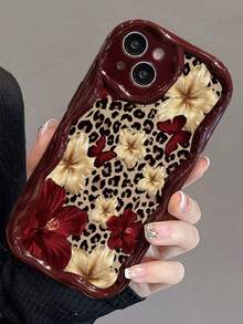 Leopard Print TPU Shockproof Leopard Floral Painted Cream Wavy Edge Phone Protective Case, Compatible With IPhone 17/17 Pro/17 Pro Max, 16 XR/7/8, 15 Pro Max, 12 Pro Max, 13 Pro Max, 14 Pro Max, 13, 14, 11, 12P, 14, P11 Soft Shell, P12 Anti-Drop, XS, XR, 7/8P, 7/8GES2, Suitable For A13 4G, A22, A21S, A51 4G, A52, S22 Ultra, A33 5G, A34, A35, Suitable For Compatible With Redmi 10, Compatible With Redmi Note 11 4G, Compatible With Redmi 11 Lite, A53 TPU, A14, A23, S23 Ultra, S24, A14, A15, S23, A73, A55, A54, Compatible With Redmi Phone Case Spring Birthday Gift - Multicolor - View 5