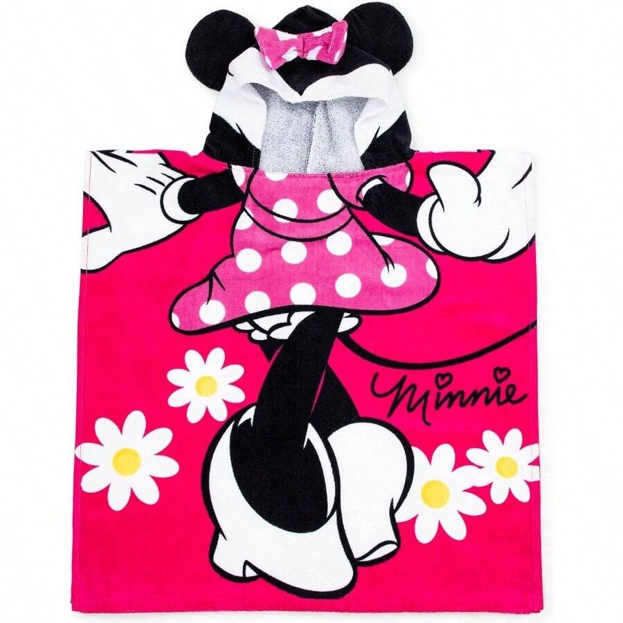 XZGB Disney Minnie Mouse 22 X 22 Hooded Poncho Bath/Beach Towel - Chuột Minnie Hồng - Xem 1